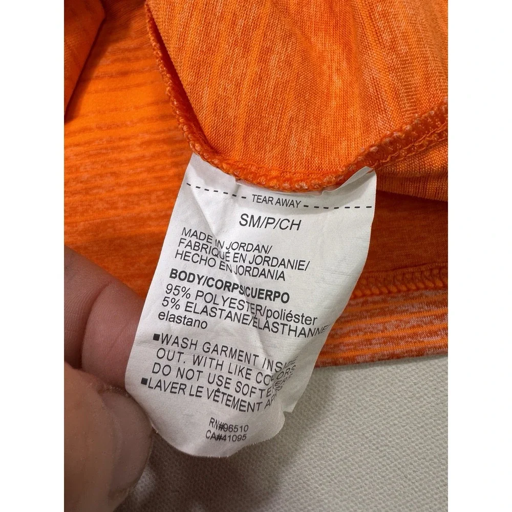 Under Armour The Playoff Polo Shirt Mens Small Orange Striped Loose Golf 1350210